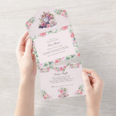 ヴィンテージティーパーティーブックおむつ、ベビーシャワー オールインワン招待状 (貼ってはがせる)