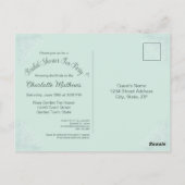 ヴィンテージティーパーティーブライダルシャワーグリーン招待状 ポストカード (裏面)