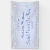 ヴィンテージティーパーティーブライダルシャワーブルーウェルカム 横断幕 (縦)