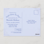 ヴィンテージティーパーティーブライダルシャワーブルー招待状 ポストカード (裏面)