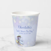 ヴィンテージティーパーティーブライダルシャワーブルー 紙コップ (正面)