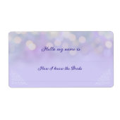 ヴィンテージティーパーティーブライダルシャワーラベンダー名タグ ラベル (正面)