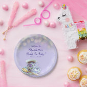 ヴィンテージティーパーティーブライダルシャワーラベンダー ペーパープレート (パーティー)