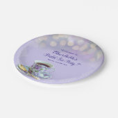 ヴィンテージティーパーティーブライダルシャワーラベンダー ペーパープレート (アングル)
