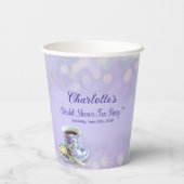 ヴィンテージティーパーティーブライダルシャワーラベンダー 紙コップ (裏面)