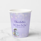 ヴィンテージティーパーティーブライダルシャワーラベンダー 紙コップ (正面)