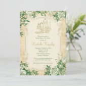 ヴィンテージティーパーティーブライダルシャワー招待 招待状 (スタンド正面)