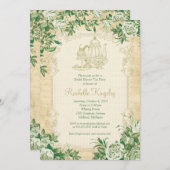 ヴィンテージティーパーティーブライダルシャワー招待 招待状 (正面/裏面)