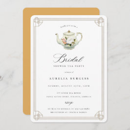ヴィンテージティーパーティーブライダルシャワー招待 招待状