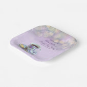 ヴィンテージティーパーティーブライダルシャワー薄紫広場 ペーパープレート (傾斜あり)
