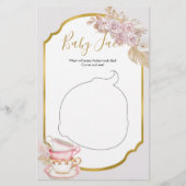 ヴィンテージティーパーティーベビーシャワーベビー顔ゲーム (正面)