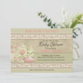 ヴィンテージティーパーティーベビーシャワー 招待状 (スタンド正面)