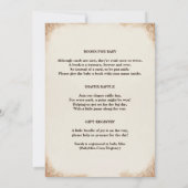 ヴィンテージティーパーティーボーイズベビー散布 招待状 (裏面)