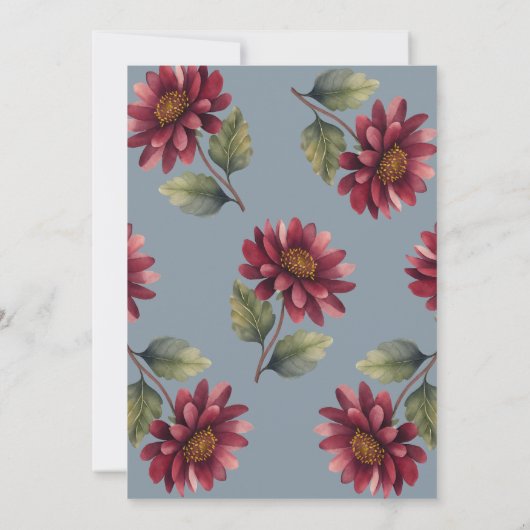 ヴィンテージティーパーティー秋ベビーシャワー招待状 招待状 (裏面)