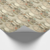 ヴィンテージティーパーティー、中国ティーセット粗末なシック ラッピングペーパー (角)