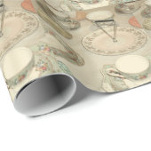 ヴィンテージティーパーティー、中国ティーセット粗末なシック ラッピングペーパー (ロールコーナー)