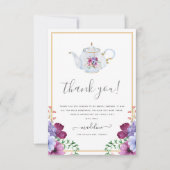 ヴィンテージティーフローラブライダルシャワーサンキューカード カード (正面)
