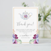 ヴィンテージティーフローラブライダルシャワーサンキューカード カード (スタンド正面)