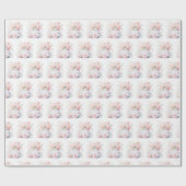 ヴィンテージティーポエレガントットピンクローズ ラッピングペーパー (フラット)