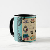 ヴィンテージティーポットとティーカップ マグカップ (正面左)