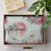 ヴィンテージティーポットとバラの切り離し 薄葉紙 (ギフト)