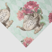 ヴィンテージティーポットとバラの切り離し 薄葉紙 (詳細)