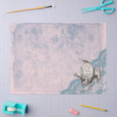 ヴィンテージティーポットとレースのデコページ 薄葉紙 (クラフト)