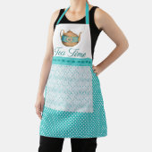 ヴィンテージティーポットと水玉模様 エプロン (インサイチュ)