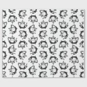 ヴィンテージティーポットアンティークティーポットカスタムBGカラー ラッピングペーパー (フラット)