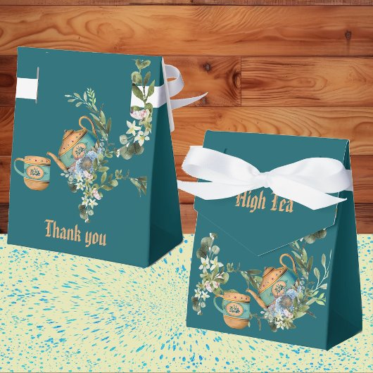 ヴィンテージティーポットフローラアフタヌーンティーバースデーパーティー フェイバーボックス