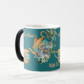 ヴィンテージティーポットフローラアフタヌーンハイティー誕生日 モーフィングマグカップ (正面左)