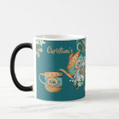 ヴィンテージティーポットフローラアフタヌーンハイティー誕生日 モーフィングマグカップ (左)