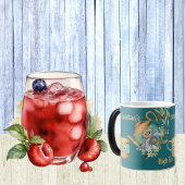 ヴィンテージティーポットフローラアフタヌーンハイティー誕生日 モーフィングマグカップ