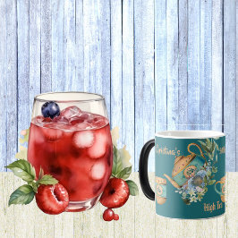 ヴィンテージティーポットフローラアフタヌーンハイティー誕生日 モーフィングマグカップ