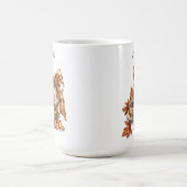 ヴィンテージティーポットプレイドリボン紅葉 コーヒーマグカップ (中央)