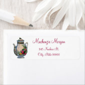 ヴィンテージティーポット差出人住所ラベル ラベル (インサイチュ)