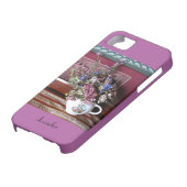 ヴィンテージティーポット花オーキッドパープル、名前、 Case-Mate iPhoneケース (下部)