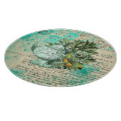 ヴィンテージティーポット&エフェメラコラージュ カッティングボード (角)