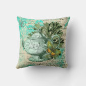 ヴィンテージティーポット&エフェメラコラージュ クッション (裏面)