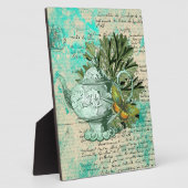 ヴィンテージティーポット&エフェメラコラージュ フォトプラーク (側面)