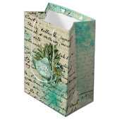 ヴィンテージティーポット&エフェメラコラージュ ミディアムペーパーバッグ (正面アングル)