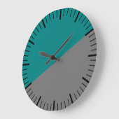ヴィンテージティール(緑がかった色)と数字のないグレークロック ラージ壁時計 (傾斜)