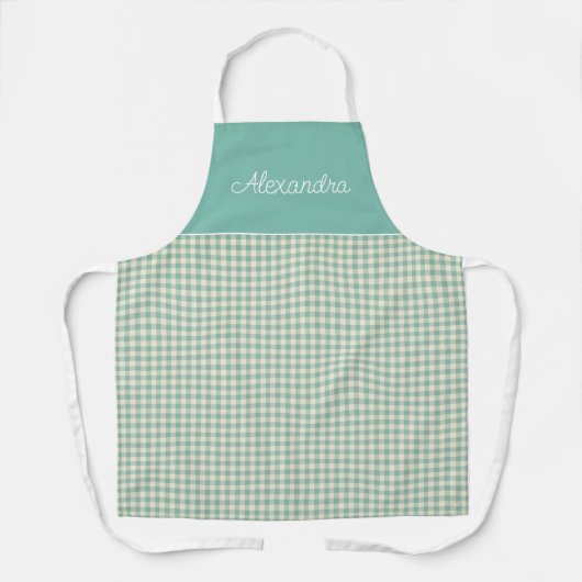 ヴィンテージティール（緑がかった色）/アクアアダルトパーソナライズされた料理 エプロン (正面)