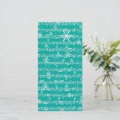 ヴィンテージティール（緑がかった色）クリスマスミュージカルシート シーズンカード (スタンド正面)