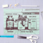 ヴィンテージティール(緑がかった色)グリーン素朴エフエマジャグス 薄葉紙 (クラフト)