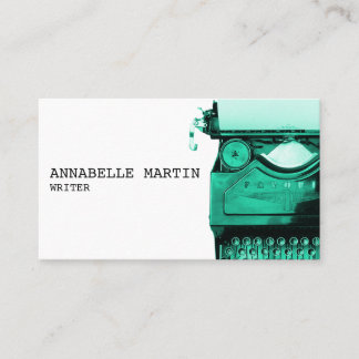 ヴィンテージティール（緑がかった色）タイプライター名刺 名刺