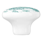 ヴィンテージティール（緑がかった色）ターコイズデジュイ印刷 セラミックノブ (側面)