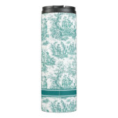 ヴィンテージティール（緑がかった色）ターコイズトイルドゥジュイ印刷 タンブラー (裏面)