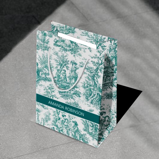 ヴィンテージティール（緑がかった色）ターコイズドジョイ ミディアムペーパーバッグ