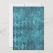 ヴィンテージティール（緑がかった色）-ターコイズマスカレードキンセニェラ 招待状 (裏面)